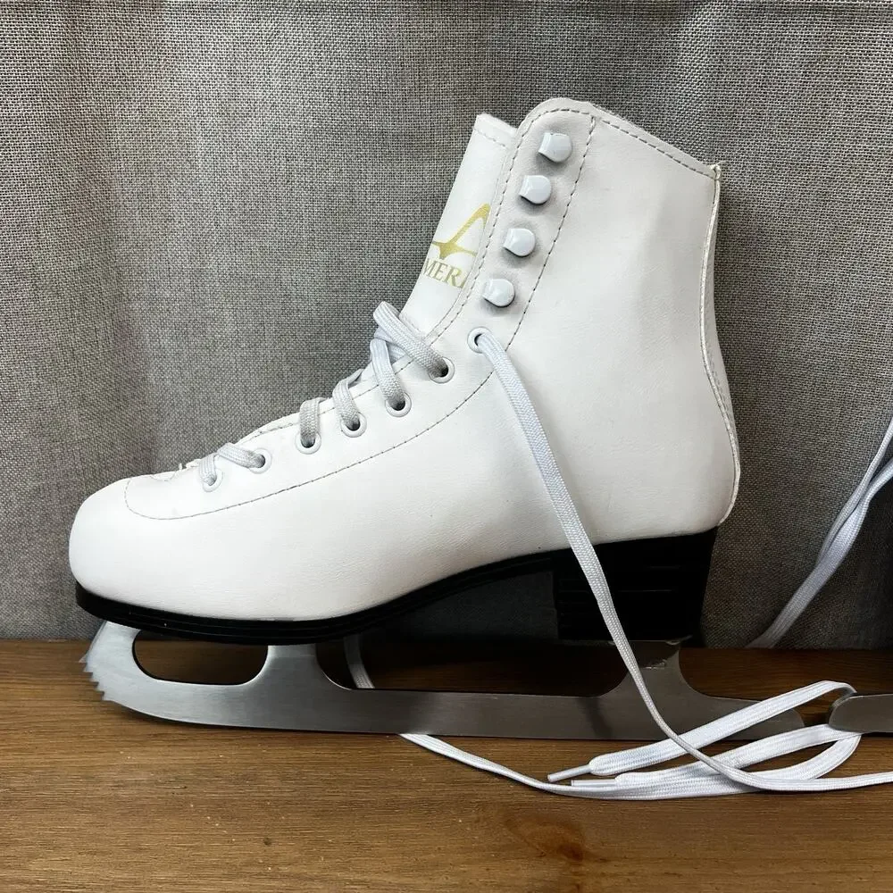 American Athletic Tricot-lined Women's Ice Skates Sz 6 Lightly Used EU 36-37